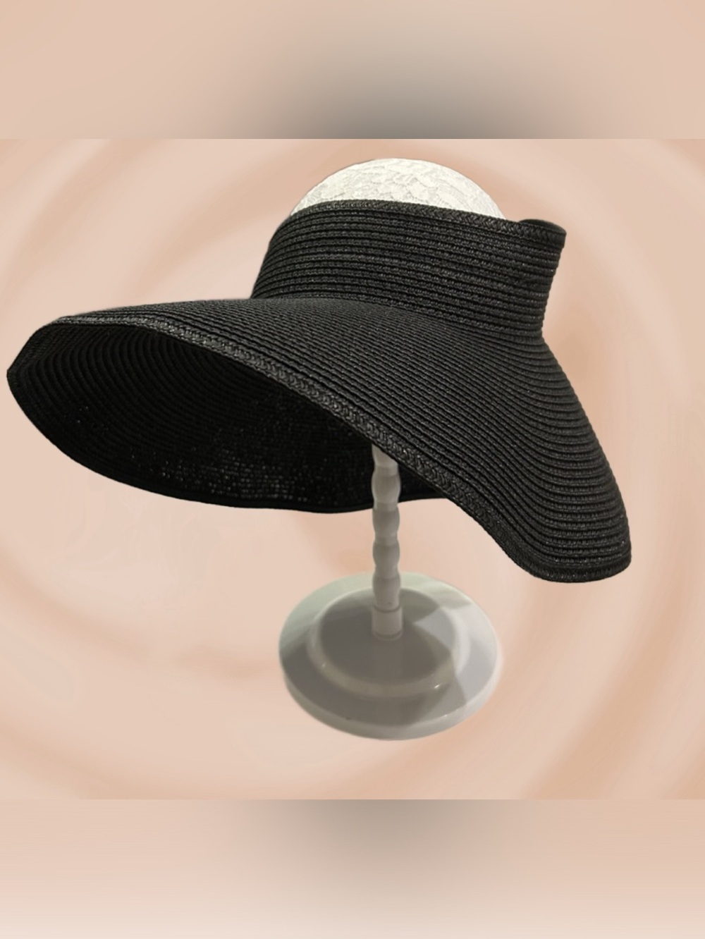 SunHat/Visor; Adjustable w/ 3 different snap sizes.  Shade & Shore in Black.